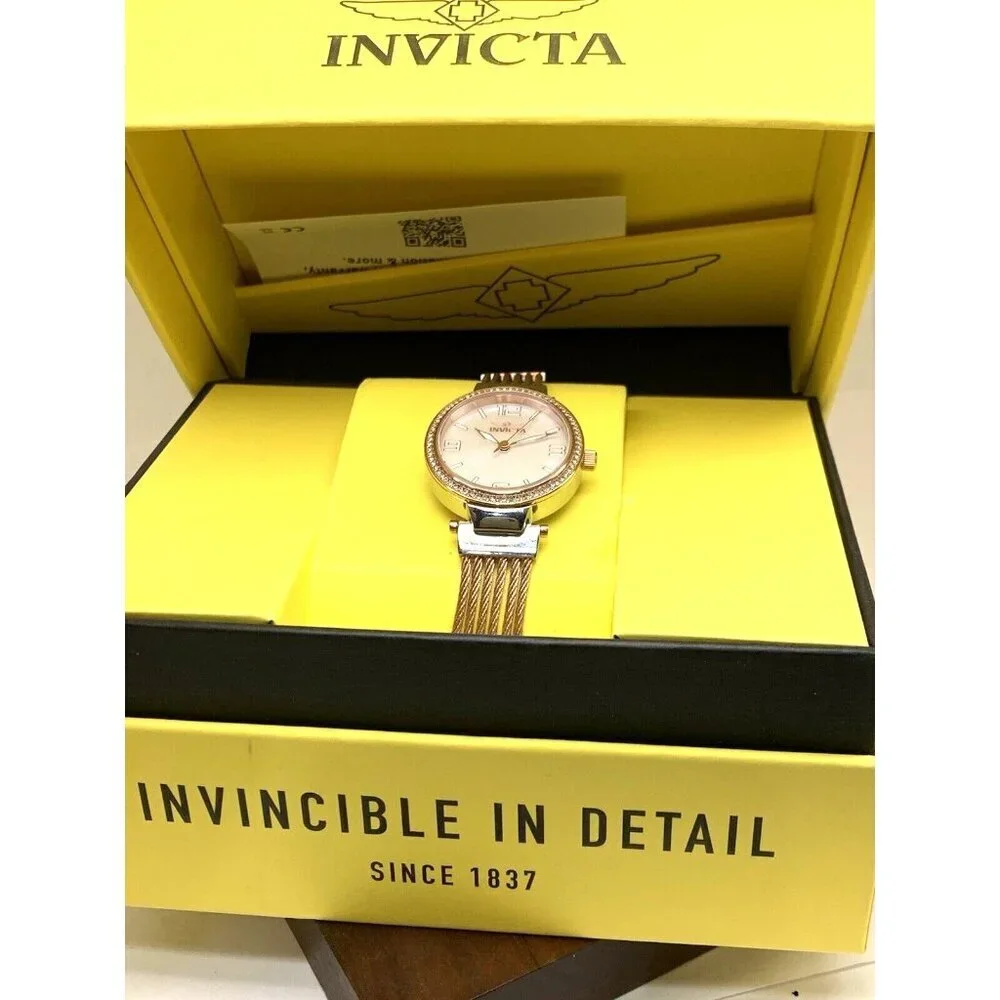 Invicta Women's Watch Bolt 29142 Quartz Mother of Pearl Dial Two Tone Steel 30mm